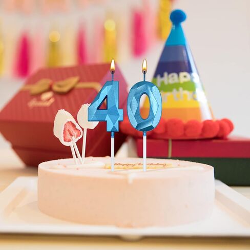 شموع عيد الميلاد الثاني والعشرون للكيك، رقم وردي 22 شمعة ثلاثية الأبعاد على شكل ألماس مستلزمات حفلات أعياد الميلاد للفتيات والفتيان والنساء والرجال in Saudi Arabia