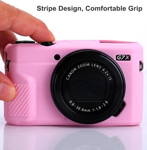 Pocoukate Camera Body Case for Canon G7X /G7X Mark II/Mark III Silicone Case Cover with Optical 9H Hardness 0.3mm Ultra-Thin DSLR Camera Screen Protector in Saudi Arabia