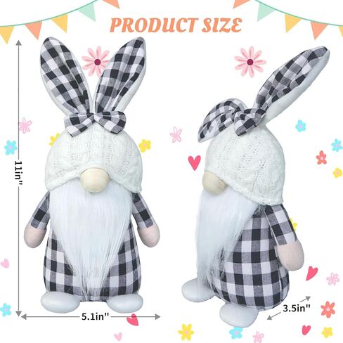 Easter Bunny Gnome - Handmade Gnome Faceless Plush Doll, Gift for Girl Room Decor and Indoor Spring Decor in Kuwait