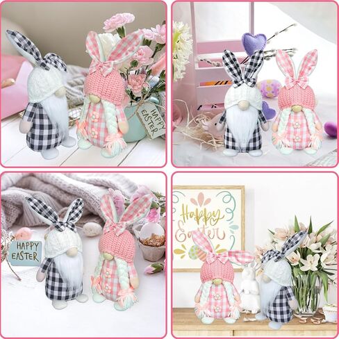 Easter Bunny Gnome - Handmade Gnome Faceless Plush Doll, Gift for Girl Room Decor and Indoor Spring Decor in Kuwait