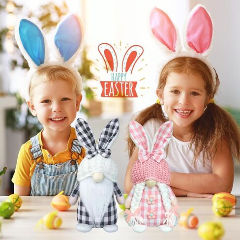 Easter Bunny Gnome - Handmade Gnome Faceless Plush Doll, Gift for Girl Room Decor and Indoor Spring Decor in Kuwait