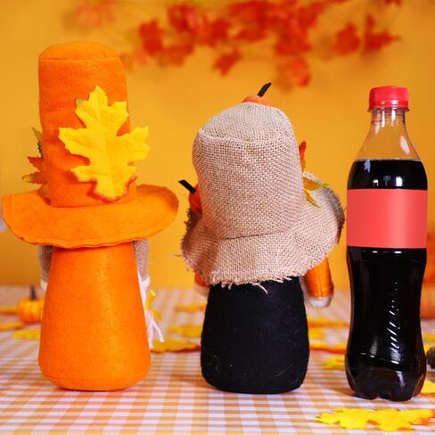QuanYaaJoy 2 Pcs 11inch Tall Fall Gnomes Plush Autumn Decorations for Home Kitchen,Pumpkin Maple Leaf Handmade Tomte Swedish Harvest Gnome for Farmhouse Table Thanksgiving Holiday Ornaments Gifts in Kuwait