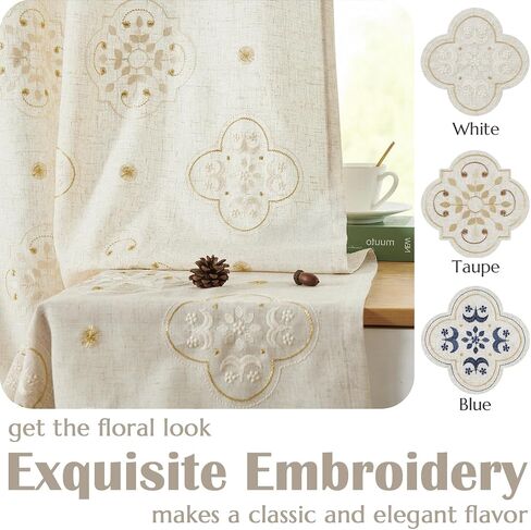jinchan Grey Window Curtains Linen Textured Honeycomb Embroidered Design Living Room Curtain Drapes Bedroom Bronze Grommet Window Treatment Set 2 Panels 84 inch in Kuwait
