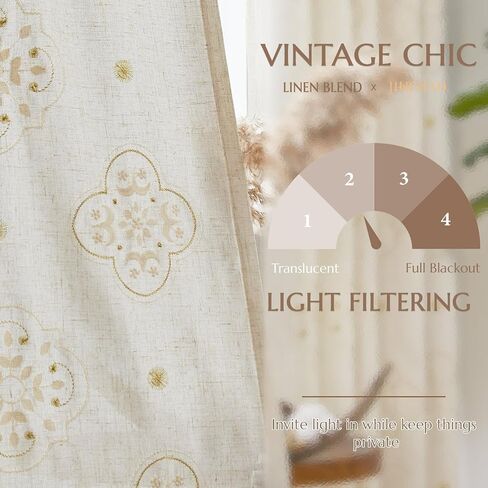 jinchan Grey Window Curtains Linen Textured Honeycomb Embroidered Design Living Room Curtain Drapes Bedroom Bronze Grommet Window Treatment Set 2 Panels 84 inch in Kuwait