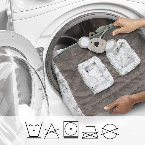 عربة تسوق وغطاء للكرسي العالي من بوبي – المفضل | لعبة كوالا خضراء رمادية وأوراق شجر الكوالا مع حقيبة تخزين مدمجة | حزام أمان ذو نقطتين | قابل للمسح، يمكن غسله في الغسالة | من 6 إلى 48 شهرًا in Kuwait