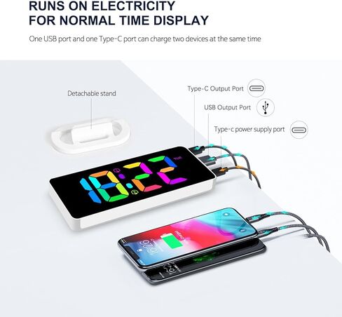 ساعة حائط رقمية، شاشة LED كبيرة مقاس 15.2 بوصة مع جهاز تحكم عن بعد، 2 ساعة منبه، التوقيت الصيفي، التعتيم التلقائي، 12/24 ساعة، مؤقت، درجة الحرارة، التاريخ واليوم، ساعة حائط مكتب مرآة حديثة لغرفة المعيشة/صالة الألعاب الرياضية/المتجر/المكتب in Kuwait