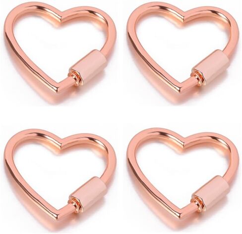 4 x 30mm Heart shape multi-function Carabiner Clip Aluminum Ring Key chain Cara Bulk Hook Pack for Camping Hiking Fishing Traveling in Kuwait