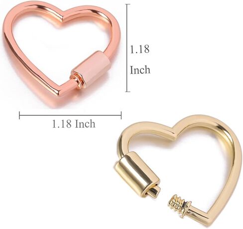 4 x 30mm Heart shape multi-function Carabiner Clip Aluminum Ring Key chain Cara Bulk Hook Pack for Camping Hiking Fishing Traveling in Kuwait
