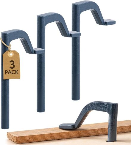 [3 Pack] Hold Fast Bench Dog Hole 8 Inch Wood Clamps - Steel Clamps for Woodworking Tools with 3.5" Reach - Woodworking Clamps for ¾" Bench Dog Holes - Clamps Heavy Duty Design - Work Bench Clamp in Saudi Arabia