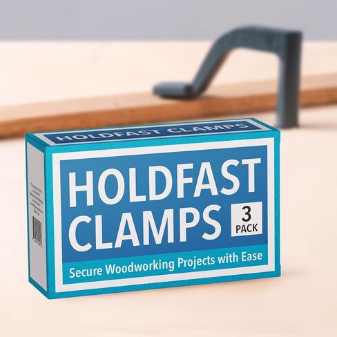 [3 Pack] Hold Fast Bench Dog Hole 8 Inch Wood Clamps - Steel Clamps for Woodworking Tools with 3.5" Reach - Woodworking Clamps for ¾" Bench Dog Holes - Clamps Heavy Duty Design - Work Bench Clamp in Saudi Arabia