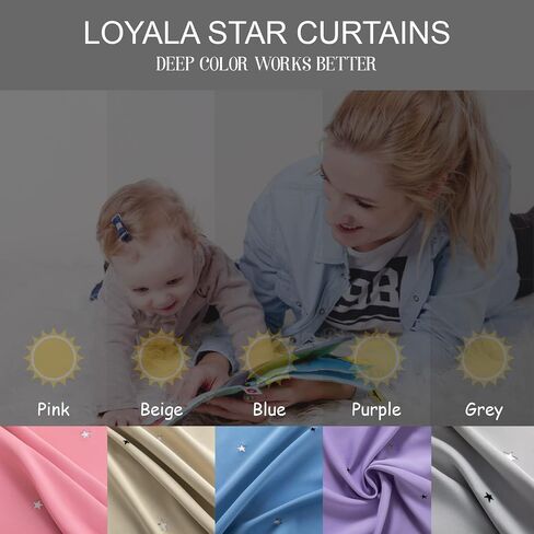Loyala Star Curtains Double Layer Curtains Blackout Curtains for Bedroom Kids Curtains Cute Curtains, Curtains 63 Inches Long 2 Panels Set, Green Curtains, 42 X 63 Inches in Kuwait
