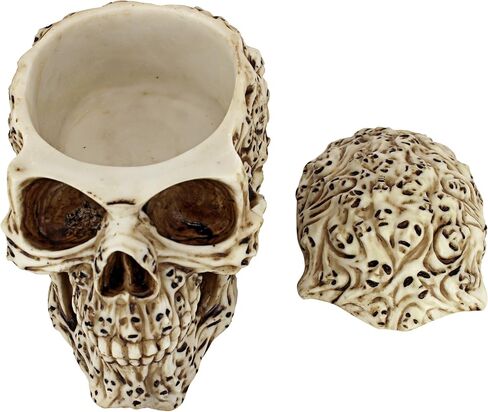 تمثال صندوق مخبأ على شكل سفينة قوطية من Design Toscano CL6067 Steampunk Skull Containment Vessel، نحاس عتيق in Saudi Arabia