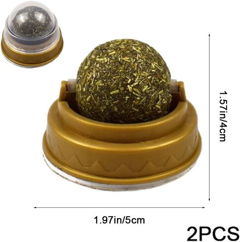 HOTTuoHong 2 حزمة النعناع البري اللعب كرات الصالحة للأكل النعناع البري اللعب الطبيعية لعق يعامل القط جدار يعامل لتخفيف القط القلق لعبة القط in Kuwait