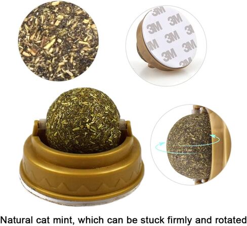 HOTTuoHong 2 حزمة النعناع البري اللعب كرات الصالحة للأكل النعناع البري اللعب الطبيعية لعق يعامل القط جدار يعامل لتخفيف القط القلق لعبة القط in Kuwait