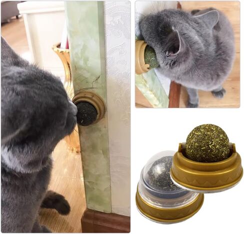 HOTTuoHong 2 حزمة النعناع البري اللعب كرات الصالحة للأكل النعناع البري اللعب الطبيعية لعق يعامل القط جدار يعامل لتخفيف القط القلق لعبة القط in Kuwait