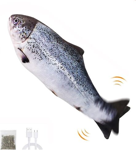 yudansi تتحرك لعبة القط الأسماك، لعبة السمك كيكر القط الكهربائية المتخبط، لعبة النعناع البري الأسماك المرنة، واقعية أفخم الكهربائية تهز الأسماك القطط الداخلية اللعب محاكاة لعبة مضغ مضحكة تفاعلية للقطط (السلمون) in Kuwait