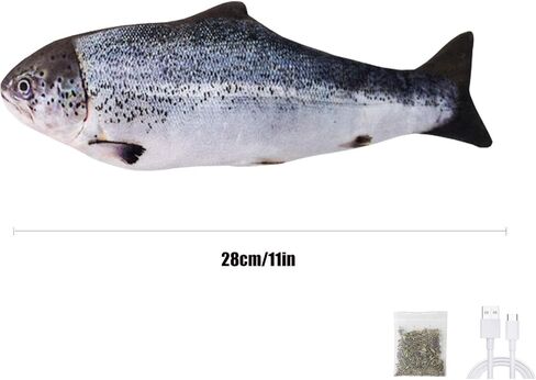 yudansi تتحرك لعبة القط الأسماك، لعبة السمك كيكر القط الكهربائية المتخبط، لعبة النعناع البري الأسماك المرنة، واقعية أفخم الكهربائية تهز الأسماك القطط الداخلية اللعب محاكاة لعبة مضغ مضحكة تفاعلية للقطط (السلمون) in Kuwait