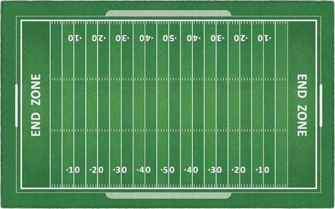 بروملو ميلز سجادة قابلة للغسل بطبعة ملعب رياضي للاماكن الداخلية والخارجية لغرفة المعيشة او غرفة اللعب، سجادة غرفة النوم، سجادة الفناء او المدخل، 5 قدم × 8 قدم، كرة القدم in Kuwait