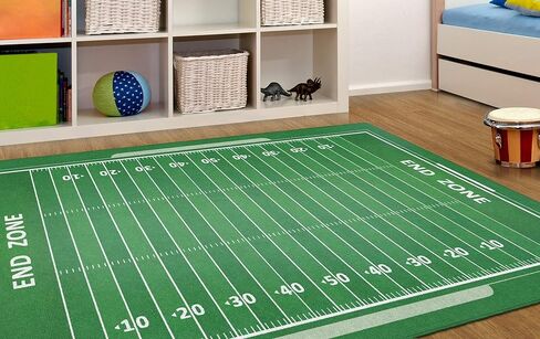 بروملو ميلز سجادة قابلة للغسل بطبعة ملعب رياضي للاماكن الداخلية والخارجية لغرفة المعيشة او غرفة اللعب، سجادة غرفة النوم، سجادة الفناء او المدخل، 5 قدم × 8 قدم، كرة القدم in Kuwait