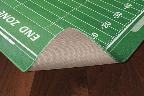 بروملو ميلز سجادة قابلة للغسل بطبعة ملعب رياضي للاماكن الداخلية والخارجية لغرفة المعيشة او غرفة اللعب، سجادة غرفة النوم، سجادة الفناء او المدخل، 5 قدم × 8 قدم، كرة القدم in Kuwait