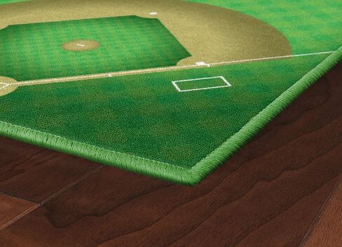 بروملو ميلز سجادة قابلة للغسل بطبعة ملعب رياضي للاماكن الداخلية والخارجية لغرفة المعيشة او غرفة اللعب، سجادة غرفة النوم، سجادة الفناء او المدخل، 5 قدم × 8 قدم، كرة القدم in Kuwait