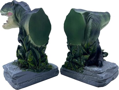 Tyrannosaurus Rex Dinosaur Bookends Home Decorative Resin Bookshelf,Paper Weights, Book Ends,Bookend Supports, Book Stoppers, Set of 2 in Saudi Arabia