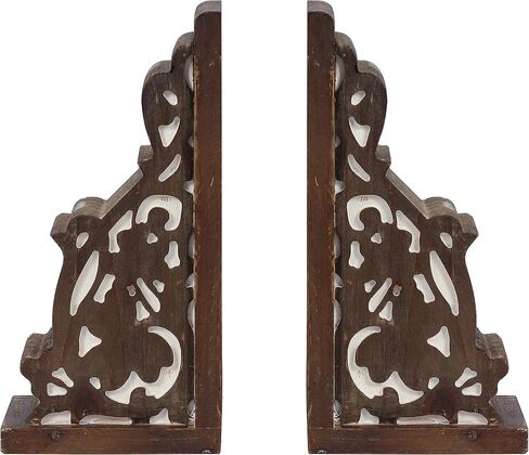 SOFE Farmhouse Book Ends Decorative, Wooden Corbels Bookends for Shelves, Vintage Rustic Bookends, 1 Pair Sturdy Bookends for Heavy Books, Book Holder Stopper for Home Office Kitchen in Saudi Arabia