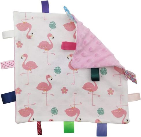 Inchant Baby Boy Tag Security Blanket Grey Small Blanket with Colorful Tags Surprise for Newborns Toddlers in Saudi Arabia