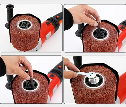 Handheld Burnishing Polishing Machine Surface Conditioning Tool, 1400W High Efficiency Dual Handle Electric Sander Polisher with 3 Polishing Wheels, 6 Gear Adjustable Grinder Machine in Saudi Arabia