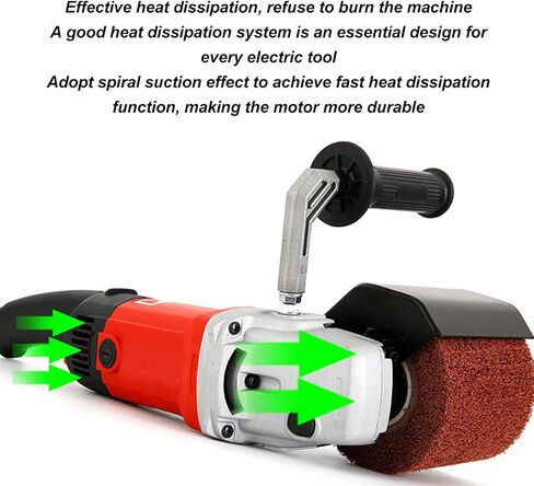 Handheld Burnishing Polishing Machine Surface Conditioning Tool, 1400W High Efficiency Dual Handle Electric Sander Polisher with 3 Polishing Wheels, 6 Gear Adjustable Grinder Machine in Saudi Arabia