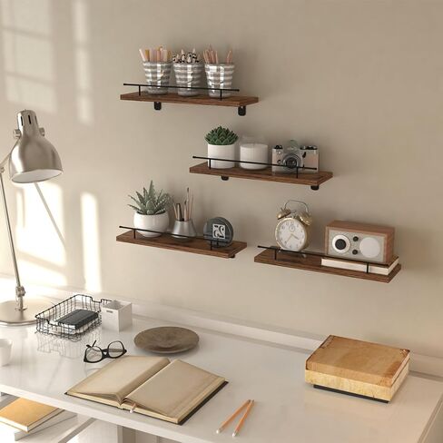 كروجلا ارفف حائط عائمة للتخزين، مجموعة من 4 قطع، رف معلق على الحائط للحمام والمطبخ وغرفة النوم وغرفة المعيشة in Kuwait