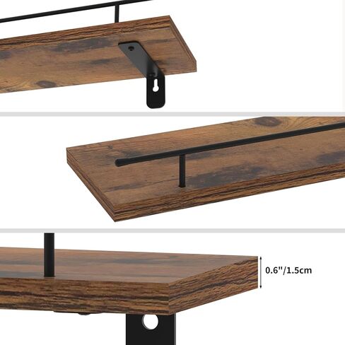 كروجلا ارفف حائط عائمة للتخزين، مجموعة من 4 قطع، رف معلق على الحائط للحمام والمطبخ وغرفة النوم وغرفة المعيشة in Kuwait