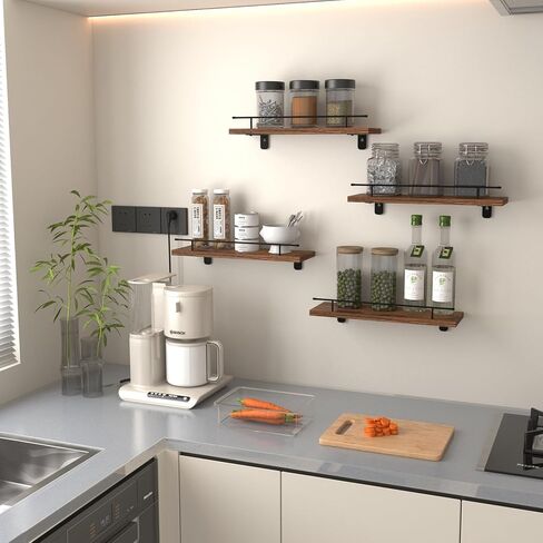 كروجلا ارفف حائط عائمة للتخزين، مجموعة من 4 قطع، رف معلق على الحائط للحمام والمطبخ وغرفة النوم وغرفة المعيشة in Kuwait