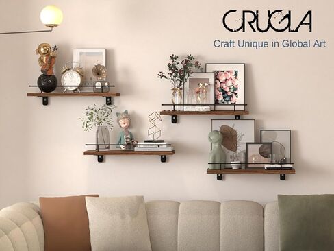 كروجلا ارفف حائط عائمة للتخزين، مجموعة من 4 قطع، رف معلق على الحائط للحمام والمطبخ وغرفة النوم وغرفة المعيشة in Kuwait