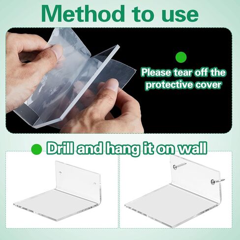 Juexica Small Acrylic Floating Shelves for Wall Adhesive Wall Mounted Shelves for Bathroom, Bedroom, Living Room, Office (White,20 Pcs) in Saudi Arabia