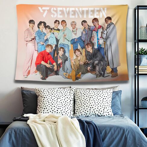 HIFFEY Enhypen نسيج، Kpop Fans Merch نسيج 40 بوصة × 60 بوصة، جدار معلق خلفية جدار ديكور حفلة عيد ميلاد خلفية لغرفة النوم وغرفة المعيشة والنوم in Kuwait