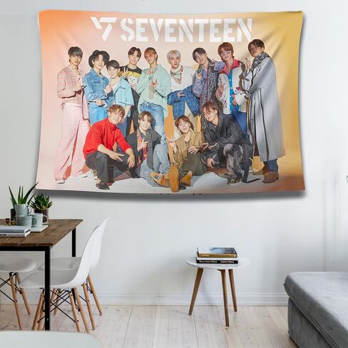 HIFFEY Enhypen نسيج، Kpop Fans Merch نسيج 40 بوصة × 60 بوصة، جدار معلق خلفية جدار ديكور حفلة عيد ميلاد خلفية لغرفة النوم وغرفة المعيشة والنوم in Kuwait