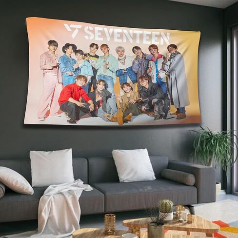 HIFFEY Enhypen نسيج، Kpop Fans Merch نسيج 40 بوصة × 60 بوصة، جدار معلق خلفية جدار ديكور حفلة عيد ميلاد خلفية لغرفة النوم وغرفة المعيشة والنوم in Kuwait