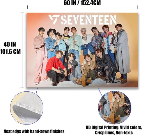 HIFFEY Enhypen نسيج، Kpop Fans Merch نسيج 40 بوصة × 60 بوصة، جدار معلق خلفية جدار ديكور حفلة عيد ميلاد خلفية لغرفة النوم وغرفة المعيشة والنوم in Kuwait