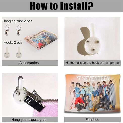 HIFFEY Enhypen نسيج، Kpop Fans Merch نسيج 40 بوصة × 60 بوصة، جدار معلق خلفية جدار ديكور حفلة عيد ميلاد خلفية لغرفة النوم وغرفة المعيشة والنوم in Kuwait