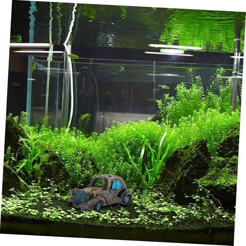Mipcase Landscaping Hideaway Aquarium Landscape Tank Fish Shrimp Decoration Ornament Grey Hut Caves Decor Hideout Hide Ornaments Automobile Coral Resin Aquatic Betta Accessories Cave in Saudi Arabia