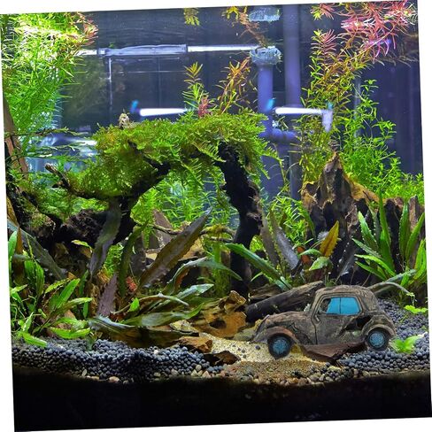 Mipcase Landscaping Hideaway Aquarium Landscape Tank Fish Shrimp Decoration Ornament Grey Hut Caves Decor Hideout Hide Ornaments Automobile Coral Resin Aquatic Betta Accessories Cave in Saudi Arabia