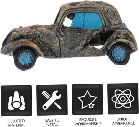 Mipcase Landscaping Hideaway Aquarium Landscape Tank Fish Shrimp Decoration Ornament Grey Hut Caves Decor Hideout Hide Ornaments Automobile Coral Resin Aquatic Betta Accessories Cave in Saudi Arabia