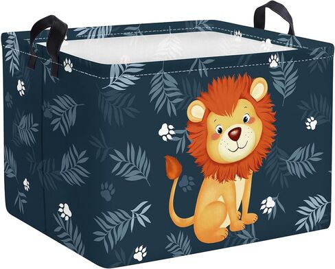 Clastyle 45L لطيف رمادي ابتسامة الراكون سلة الغسيل شجرة أوراق الغابة الحيوان الحضانة تعيق الملابس المستديرة اللعب سلال تخزين مع الرباط in Kuwait