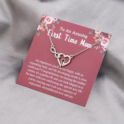 MYOSPARK Mommy To Be Gift New Mom Necklace First Time Mom Message Card Jewelry Baby Announcement Jewelry Gift in Saudi Arabia