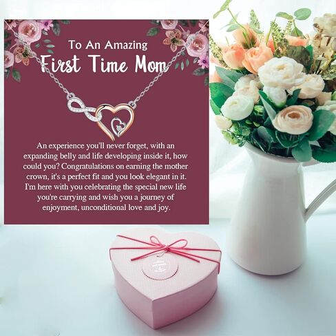 MYOSPARK Mommy To Be Gift New Mom Necklace First Time Mom Message Card Jewelry Baby Announcement Jewelry Gift in Saudi Arabia