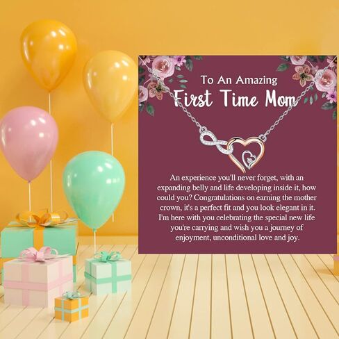 MYOSPARK Mommy To Be Gift New Mom Necklace First Time Mom Message Card Jewelry Baby Announcement Jewelry Gift in Saudi Arabia