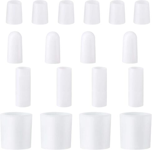 18 Pieces Gel Toe Protector 3 Different Size Gel Toe Sleeves for Cushion Corns, Blisters, Calluses, Toes and Fingers, Prevents Rubbing, Pressure (Small Size Gel Toe Tube, 18 Pieces) in Saudi Arabia