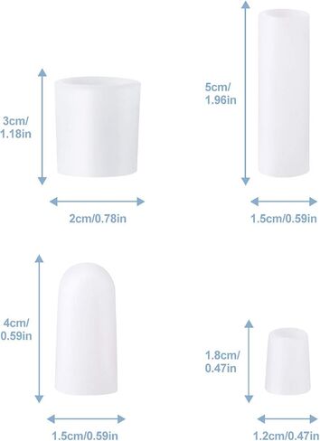 18 Pieces Gel Toe Protector 3 Different Size Gel Toe Sleeves for Cushion Corns, Blisters, Calluses, Toes and Fingers, Prevents Rubbing, Pressure (Small Size Gel Toe Tube, 18 Pieces) in Saudi Arabia
