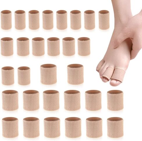 30PCS Toe Tubes Sleeves Protectors Toe Spacers Toe Separators Toe Cushion Soft Gel Lining Corn Pad Toes Separators for Bunions, Corns, Blisters, Calluses, Hammer Toe in Saudi Arabia